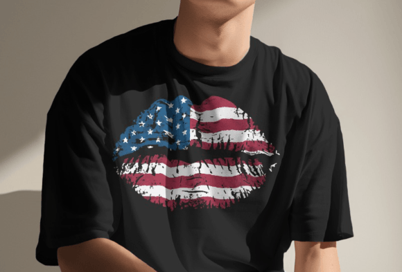 American Lips T-Shirt Design: Bold Visual Impact