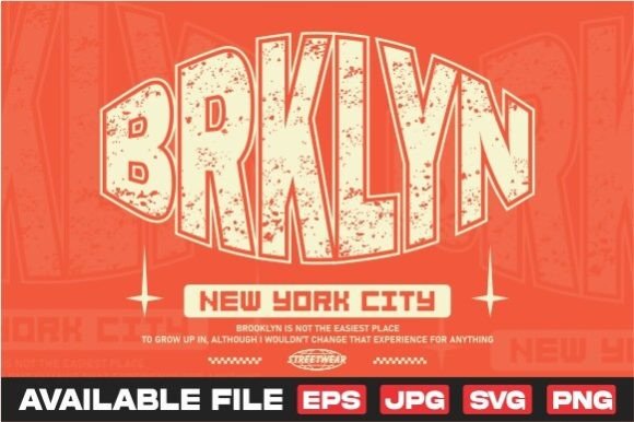 Brooklyn Typography: Vector T-Shirt Design for Print