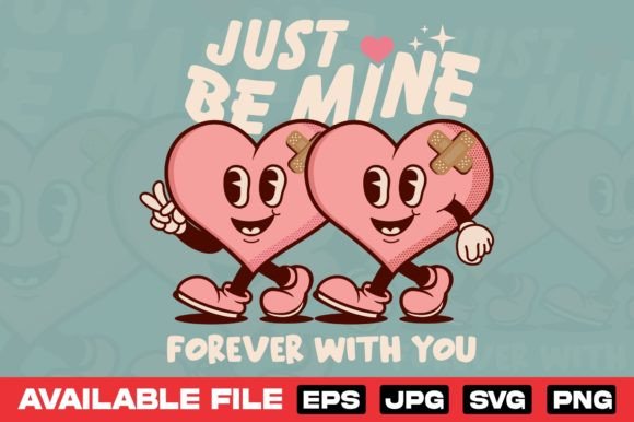 Couple Heart Cartoon Character Design for Modern Branding