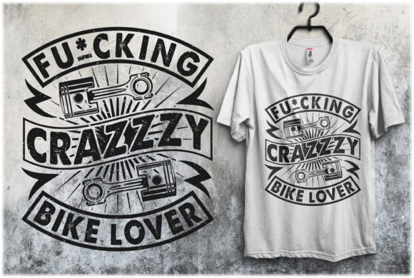 Crazy Bike Lover T-Shirt Design: A Professional Asset