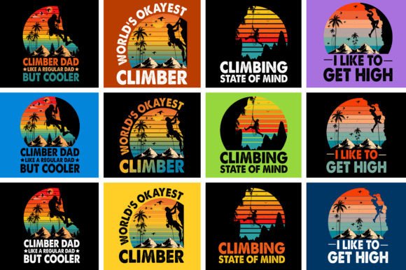 Elevate Your Merchandise with a Professional Climbing T-Shirt Design Bundle