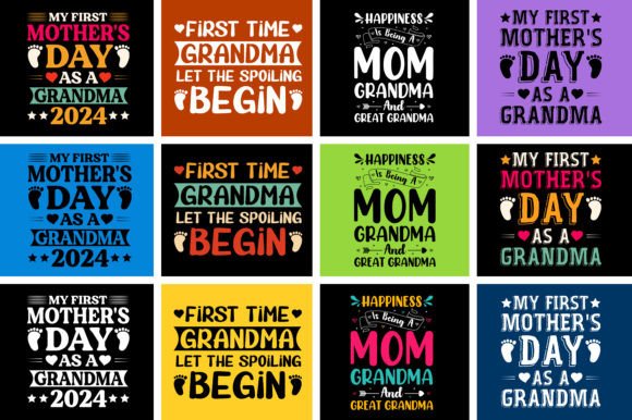 Grandma T-Shirt Design Bundle: Trendy POD Art Assets