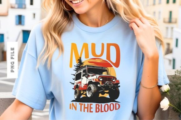 Mud in the Blood T-shirt Design: A Bold Visual Asset