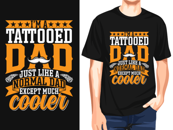 Tattooed Dad T-Shirt Design: A Cooler Vector Graphic for Creative Projects