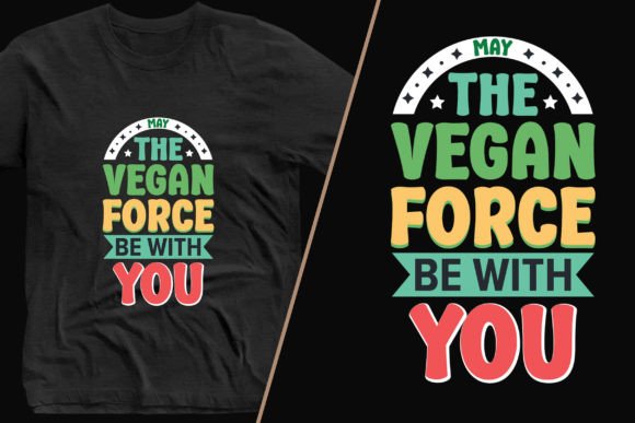 Vegan Force Stylish T-Shirt Design: A Modern Graphic Asset